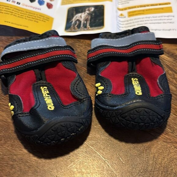 QUMY Dog Boots & Paw Protectors for Snow, Hot Pavement, Rain, Anti Slip, Red - Picture 8 of 9
